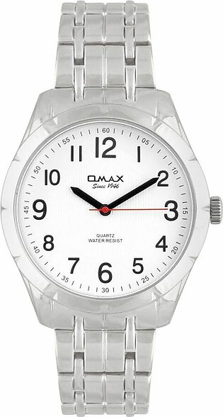 Omax Men's Silver Round Dial With Bracelet Analog Watch, HBJ971PP03