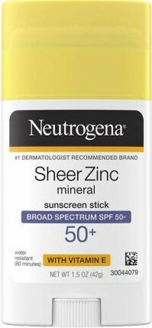 Neutrogena Sheer Zinc Mineral Sunscreen Stick, SPF-50, 42g