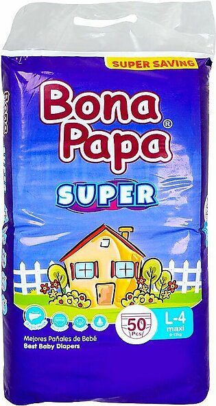 Bona Papa Super Baby Diapers Large 4 Maxi, 9-13 KG, 50-Pack