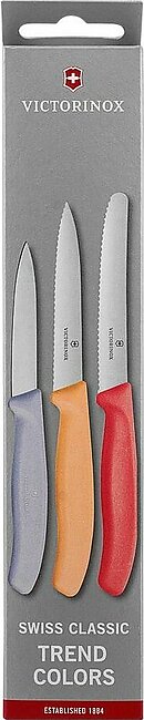 Victorinox Swiss Classic Paring Knife Set, 3-Pack, Trend Colors, 6.7116.34L1