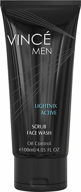 Vince Men Lightnix Active Scrub Face Wash, Oil Control, 100ml