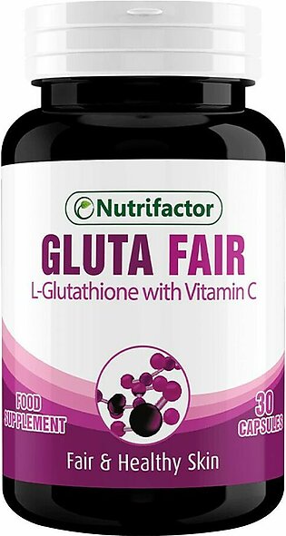 Nutrifactor Gluta Fair Healthy Skin Food Supplement, L-Glutathione & Vitamin C, 30 Capsules