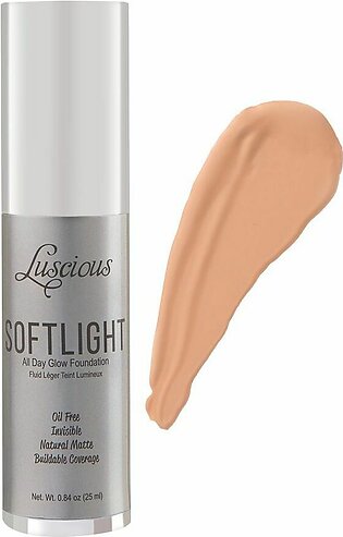 Luscious Cosmetics Soft Light All Day Glow Foundation, Natural Matte, 3.5