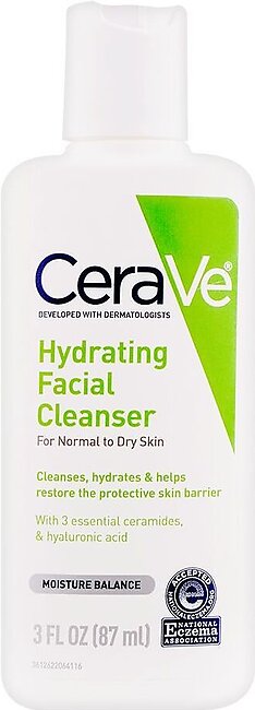 CeraVe Hydrating Facial Cleanser, Moisture Balance, For Normal To Dry Skin, 87ml