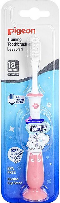 Pigeon Training Toothbrush Lesson 4, For 18+ Months, Pink, K-79782