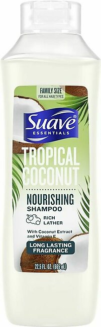 Suave Essentials Tropical Coconut Nourishing Shampoo, For All Hair Types, 665ml