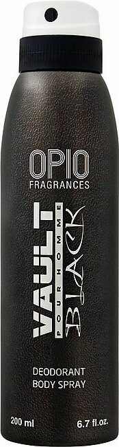 Opio Vault Black Deodorant Body Spray, For Men, 200ml