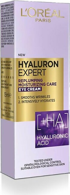 L'Oreal Paris Hyaluron Expert Replumping Moisturizing Care Eye Cream, 15ml
