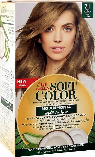 Wella Soft Color No Ammonia Hair Color, 71 Ash Blonde