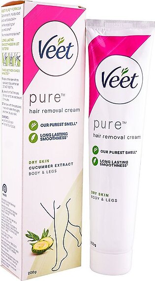 Veet Pure Cucumber Extract Dry Skin Hair Removal Cream, 200g