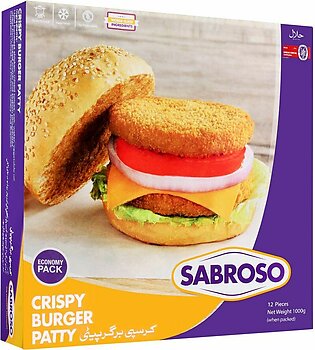 Sabroso Crispy Burger Patty, 12 Pieces, Chicken, 1000g