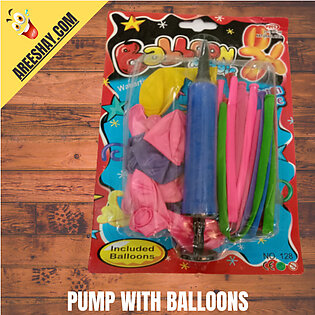 Mix Balloons Pack With Balloons Pump