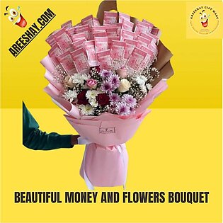 BEAUTIFUL MONEY AND FLOWERS BOUQUET