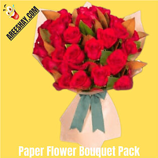 RED ROSES FLOWERS BOUQUET PAPER PACK