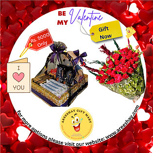 BOUNTY CHOCOLATE BASKET FULL WITH TEDDY AND FRESH FLOWERS BOUQUET
