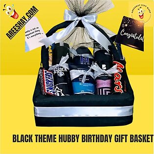 BLACK THEME HUBBY BIRTHDAY GIFT BASKET