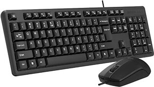 A4Tech KK-3330S Multimedia SmartKey FN Desktop Keyboard & Mouse - USB Black