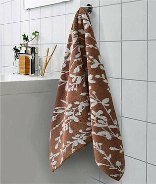 1 Pc Bath Towel-Brown Flower
