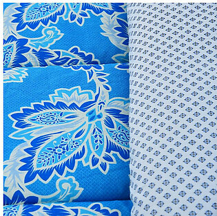8 PCs Winter Comforter Set-Blue Petals