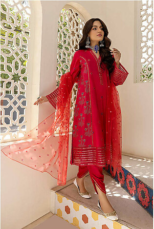 3 Pc Embroidered Lawn Shirt With Tulip Shalwar CNP22-49
