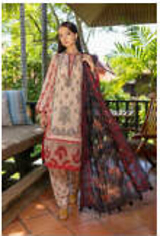 3-Pc Unstitched Embroidered Lawn Suit With Chiffon Dupatta CCS22-46