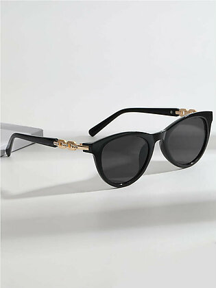 Rhinestone & Chain Detail Fashion Glasses