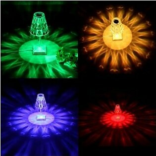 Touch Led Table Light Lamp with Remote Control USB Rechargeable 3-Colors Dimming Crystal Diamond Desk Lamp