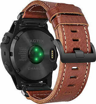 Hemsut Compatible With Garmin Watch Bands Quickfit 20mm 22mm 26mm Leather Strap Bracelet For Fenix 7 6 5 MARQ Instinct Tactix in Pakistan