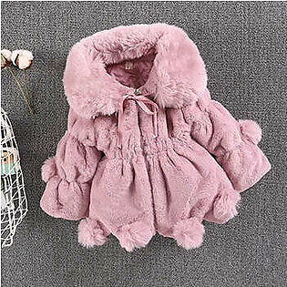 1-7 Year Baby Girls Jacket Autumn Winter Warm Faux Fur Coat For Girls Christmas Princess Outwear Fashion Plush Children Clothing