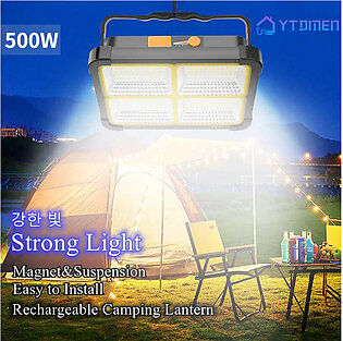 1000W USB Rechargeable LED Solar Flood Light 10000mAH with Magnet Strong Light Portable Camping Tent Lamp Work Repair Lighting in Pakistan
