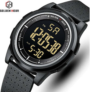 GOLDENHOUR Fashion Outdoor Sport Watch Men Multi-functional Alarm Clock Chrono 5Bar Waterproof Digital Watch Silicone  Strap in Pakistan