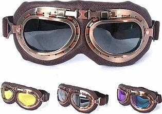 Retro Motorcycle Goggles Glasses Vintage Moto Classic Goggles for Harley Pilot Steampunk ATV Bike Copper Helmet in Pakistan