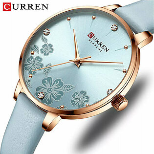 CURREN Watches Women Brand Leather Quartz Wristwatches Luxury Design Clock for Ladies Charm Flowers Dial Montre Femme in Pakistan