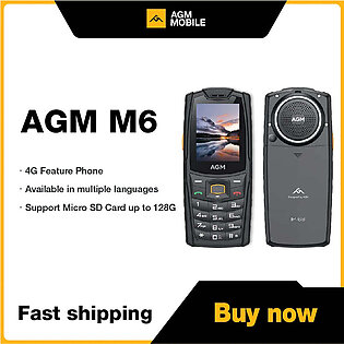 AGM M6 4G Unlocked Phone IP68 Push-Button Keypad Phone 2500mAh Rugged Phone Dual SIM Feature Phone Celular For Senior in Pakistan