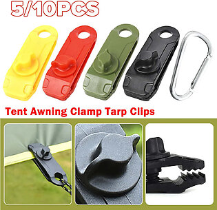 10PC Awning Clamp Tarp Clips Heavy Duty Lock Grip Tent Fasteners Clips Pool Awning Bungee Cord Car Tighten for Outdoor Camping in Pakistan