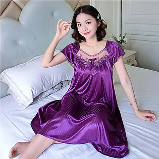 Women Ice Silk Sleepwear Set Nightdress Homewear Nightwear Pyjamas Female Lace Sleepwear V-neck Nightgown Plus Size 4XL 100kg in Pakistan