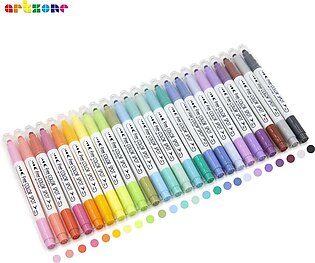12/24 Colors Creative Dot Marker Highlighter Pen Novelty Colored Dotted Art Markers Dual-Tip Hand Account Drawing Pens in Pakistan