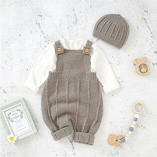 Baby Boys Girls Rompers Hats Clothes Fashion Sleeveless Knitted Newborn Infant Netural Strap Jumpsuits Outfits Sets Toddler Wear in Pakistan
