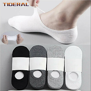 5 Pairs Men's Invisible Socks Slippers Cotton Silicone Non-slip Summer No-show Male Ankle Socks Casual Breathable Thin Boat Sock in Pakistan