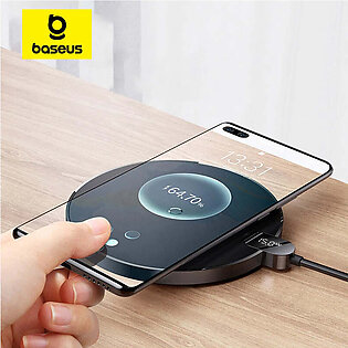Baseus 15W Wireless Chargers For iPhone 15 14 Samsung LED Display Desktop Wireless Charging Pad For Airpods Fast Charger in Pakistan