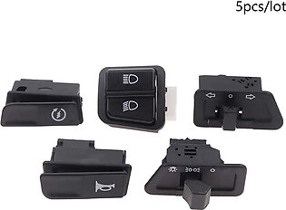 5pcs/set Motorcycle Start Switch Horn Light Turn Signal High Low Beam Button Switch Connecters For Scooter ATV Moped Accessories