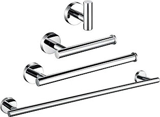 Polished Chrome Stainless Steel Toilet Paper Holder Wall Hook Towel Holder Rack Wall Mounted Kitchen Bathroom WC Accessories in Pakistan