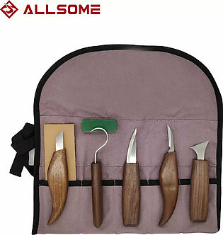 ALLSOME 8Pcs Wood Carving Knife Chisel Woodworking Cutter Hand Tool Set Peeling Woodcarving Sculptural Spoon Carving Cutter in Pakistan