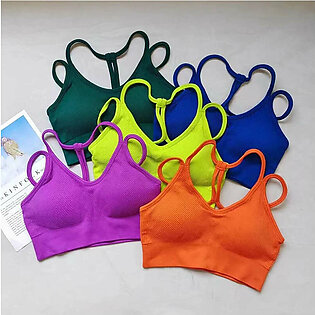 Women Breathable Sports Bra Shockproof Fitness Tops Gym Crop Top Brassiere Push Up Sport Bras Gym Workout Top Seamless Yoga Bra in Pakistan
