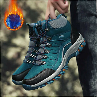 Unisex Outdoor Autumn Winter Warm Hiking Boots Women High Quality Fur Casual Sneakers Men Non-Slip Cotton Camping Walking Shoes in Pakistan