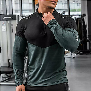 Mens Gym Compression Shirt Male Rashgard Fitness Long Sleeves Running Clothes Homme T Shirt Football Jersey Sportswear Dry Fit in Pakistan