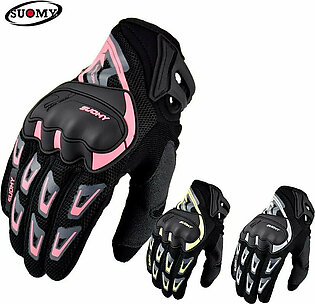 Suomy Motorcycle Gloves Men Summer Moto Biker Gloves Touch Screen Cycling Motocross Protective Gloves Fit Women Pink Breathable in Pakistan
