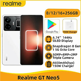 realme GT Neo 5 12GB 256GB Snapdragon 8+Gen 1 6.74 144Hz OLED Screen 50MP Triple Camera 4600mAh Battery 150W in Pakistan