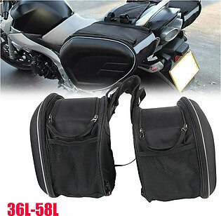 5L 36L-58L Motorcycle Saddlebag Side Storage Pouch Travel Luggage Saddle Bags Pannier Bags Helmet Holder Accessories Universal in Pakistan
