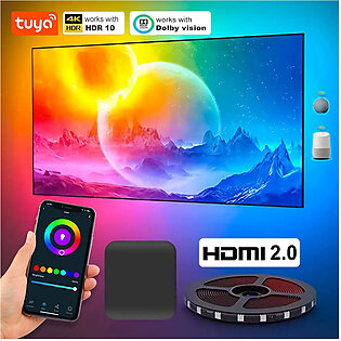 Smart Ambient Lighting TV Backlight 4K Hdmi 2.0 Sync Box Led Strip Lights Kit PC Screen Tuya Led Tape For Alexa, Google Home in Pakistan